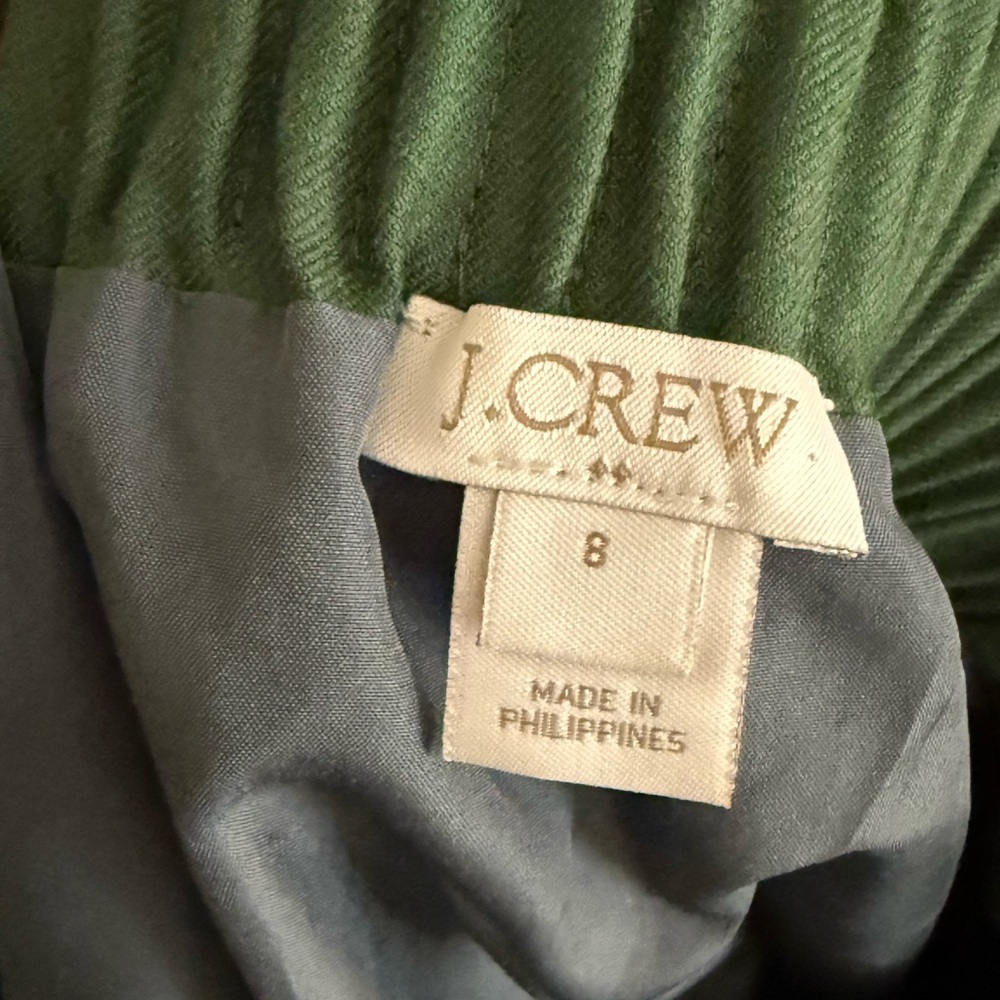 J. Crew Forest Green A-Line Skirt - Picture 3 of 4